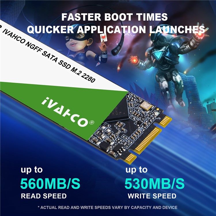 IVAHCO 256GB NGFF SATA SSD M.2 2280 Disco de Rifundo do Estado de Estado Solidentes Interno Para Laptop de Desktop-4