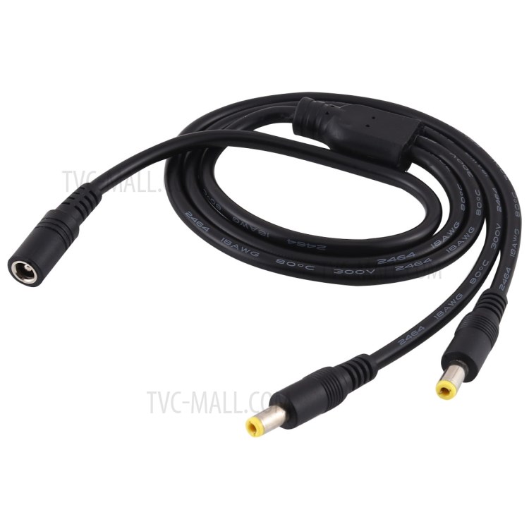70cm DC Power Plug 5.5 x 2.5mm Female to Male Adapter Splitter Cable - Black-3