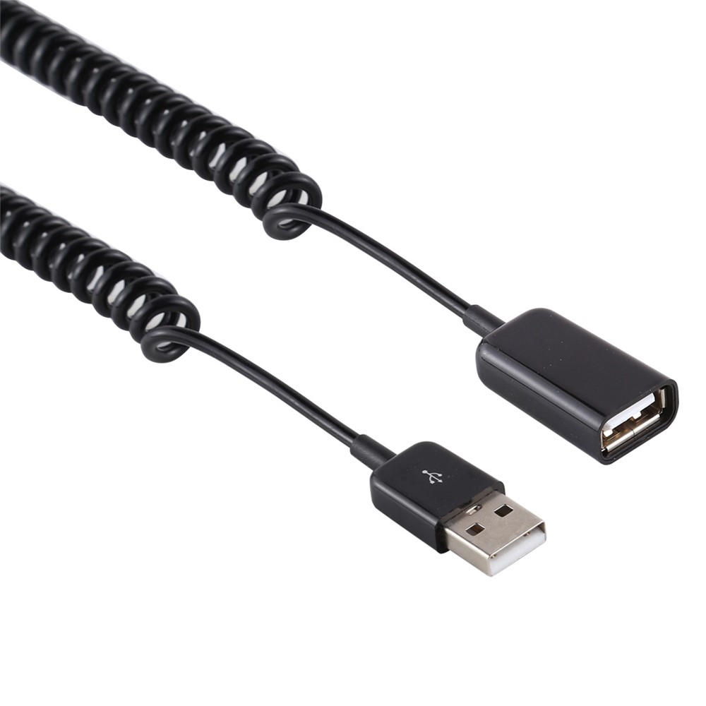 Male To Female USB Extension Cable USB Extender Adapter Spring Computer Phone Charging Cable-3