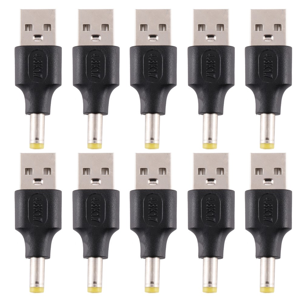 10Pcs 4.8 x 1.7mm Male To USB 2.0 Male Adapter DC Power Plug-1