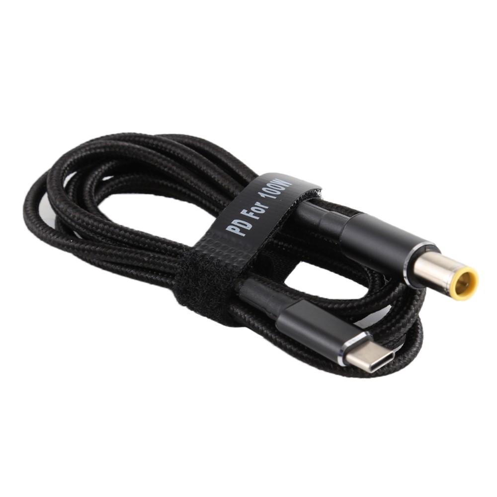 PD 100W 7.9 x 5.0mm Male to Type-C Male Nylon Braided Power Cord 1.8m-3