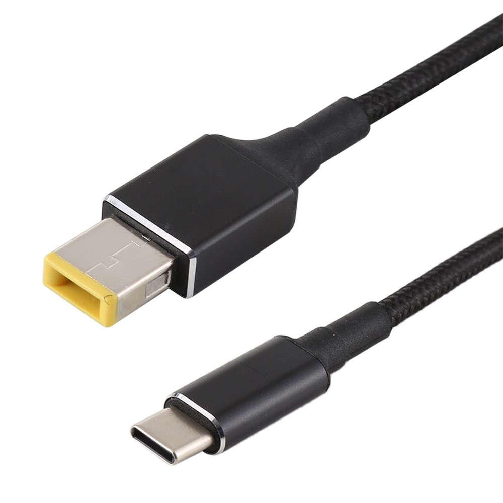 Big Square Male to Type-C Nylon Braided Power Charging Cable for Lenovo Laptop 1.8m-2
