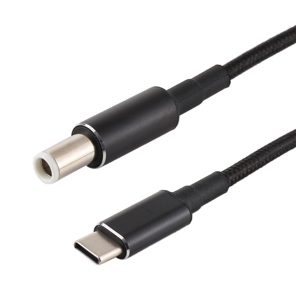 PD 100W 7.4 x 0.6mm Male to Type-C Male Nylon Braided Power Cable for Dell Laptop 1.8m-2