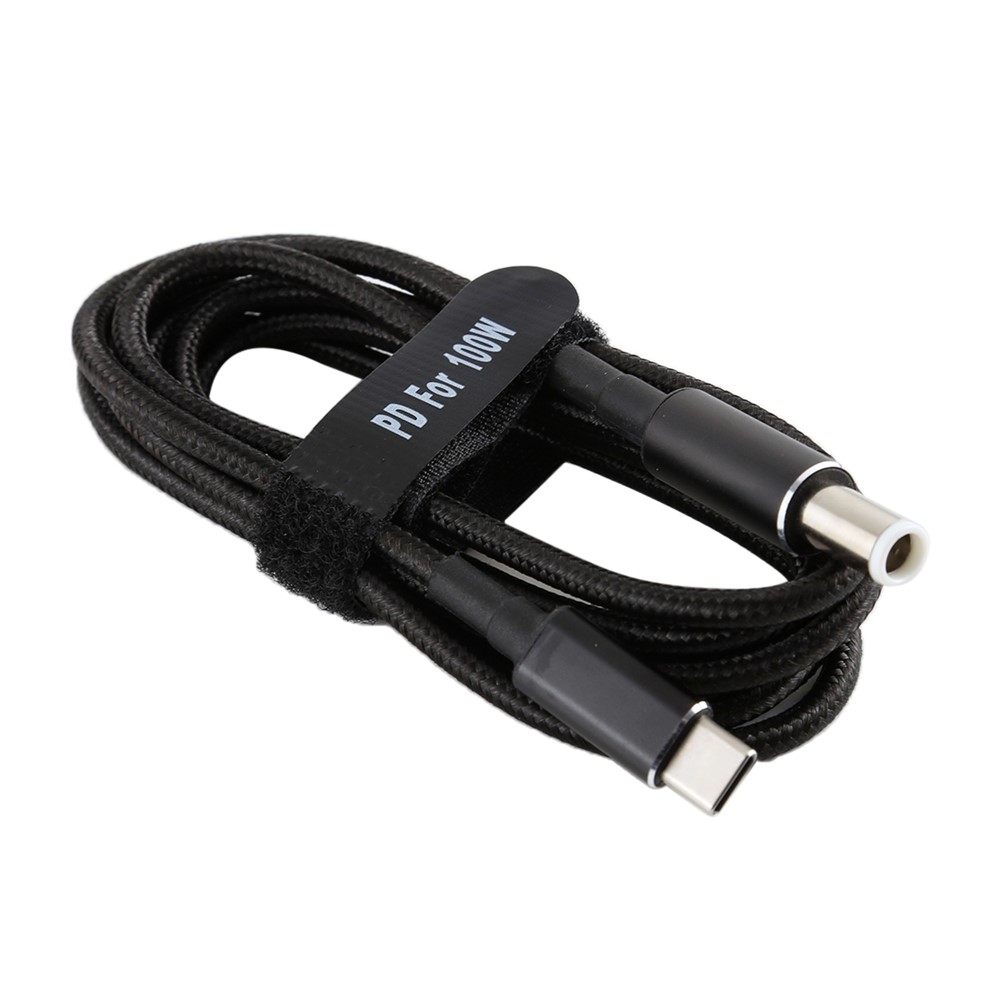 PD 100W 7.4 x 0.6mm Male to Type-C Male Nylon Braided Power Cable for Dell Laptop 1.8m-3