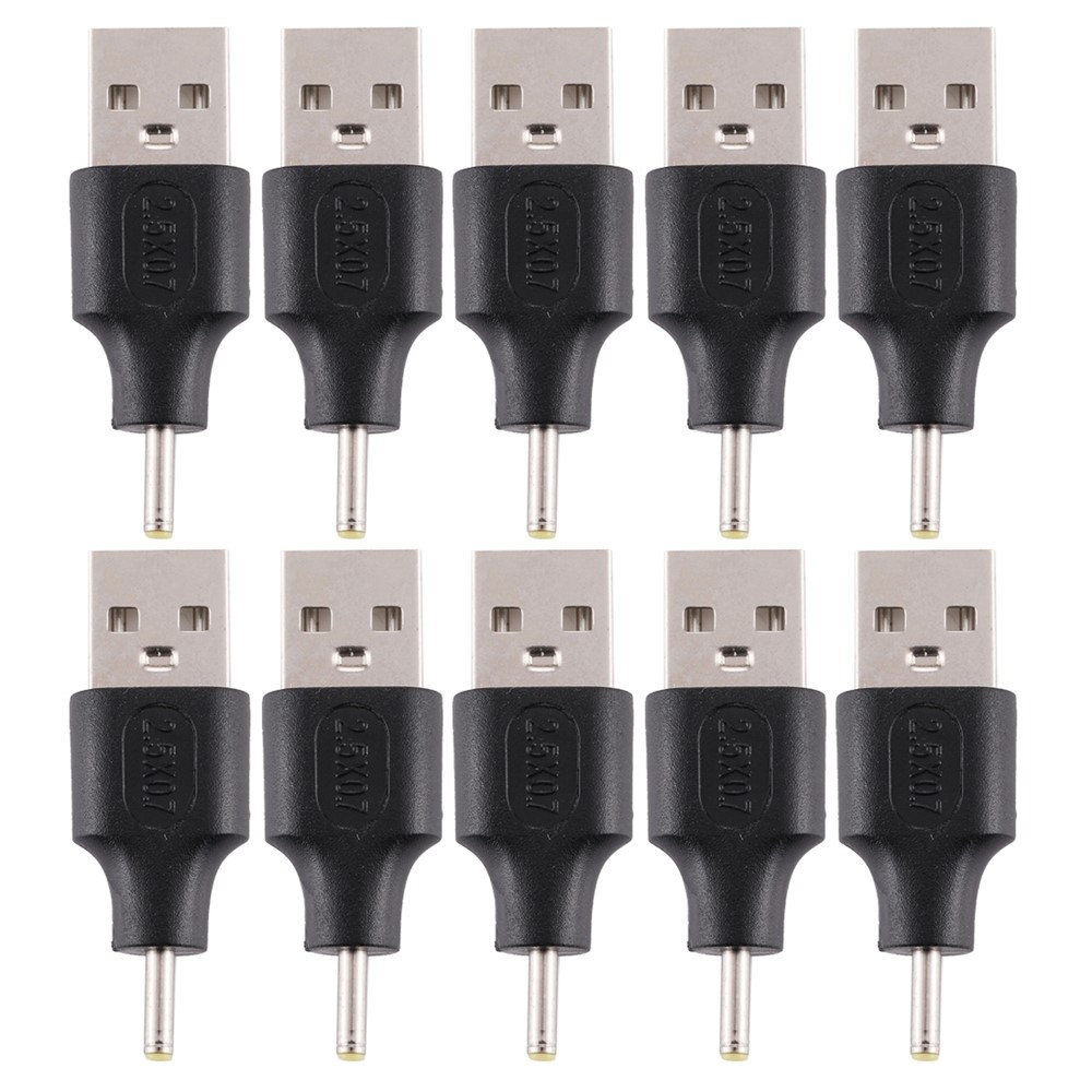 10Pcs DC Power Plug 2.5 x 0.7mm Male To USB 2.0 Male Adapter-1