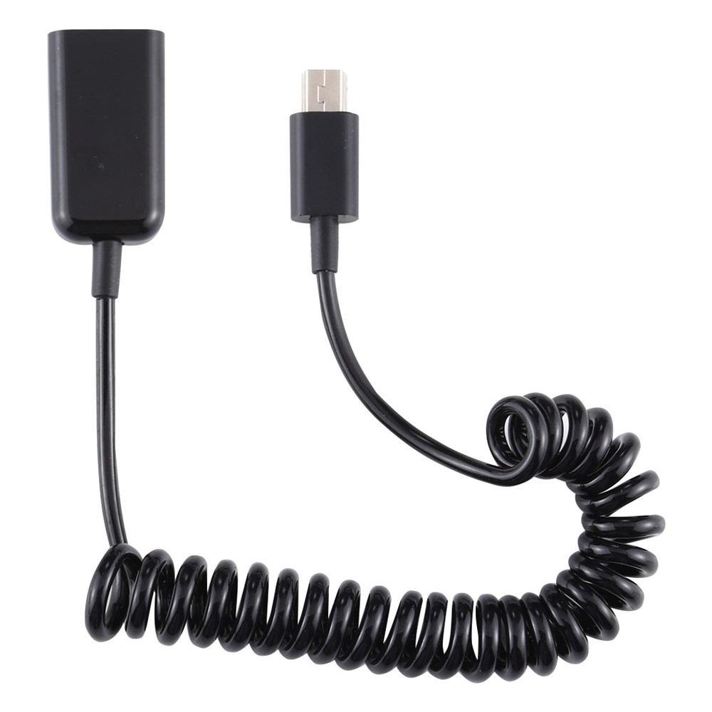 Mini 5 Pin Male to USB Female Notebook Computer Spring Charging Cable-3