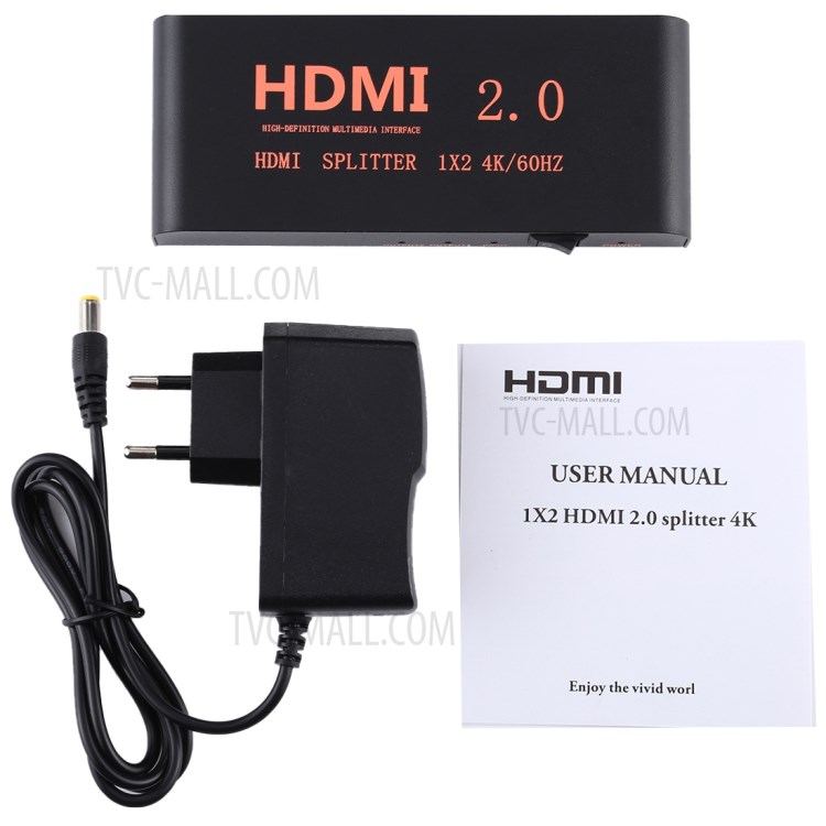 1x2 HDMI 2.0 4K@60Hz Splitter Support HDCP2.2 - EU Plug-6