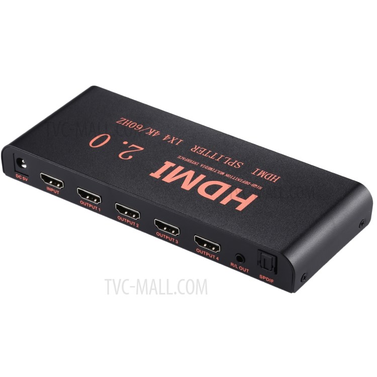 1x4 HDMI 2.0 4K@60Hz Splitter Support HDCP2.2 - EU Plug-2