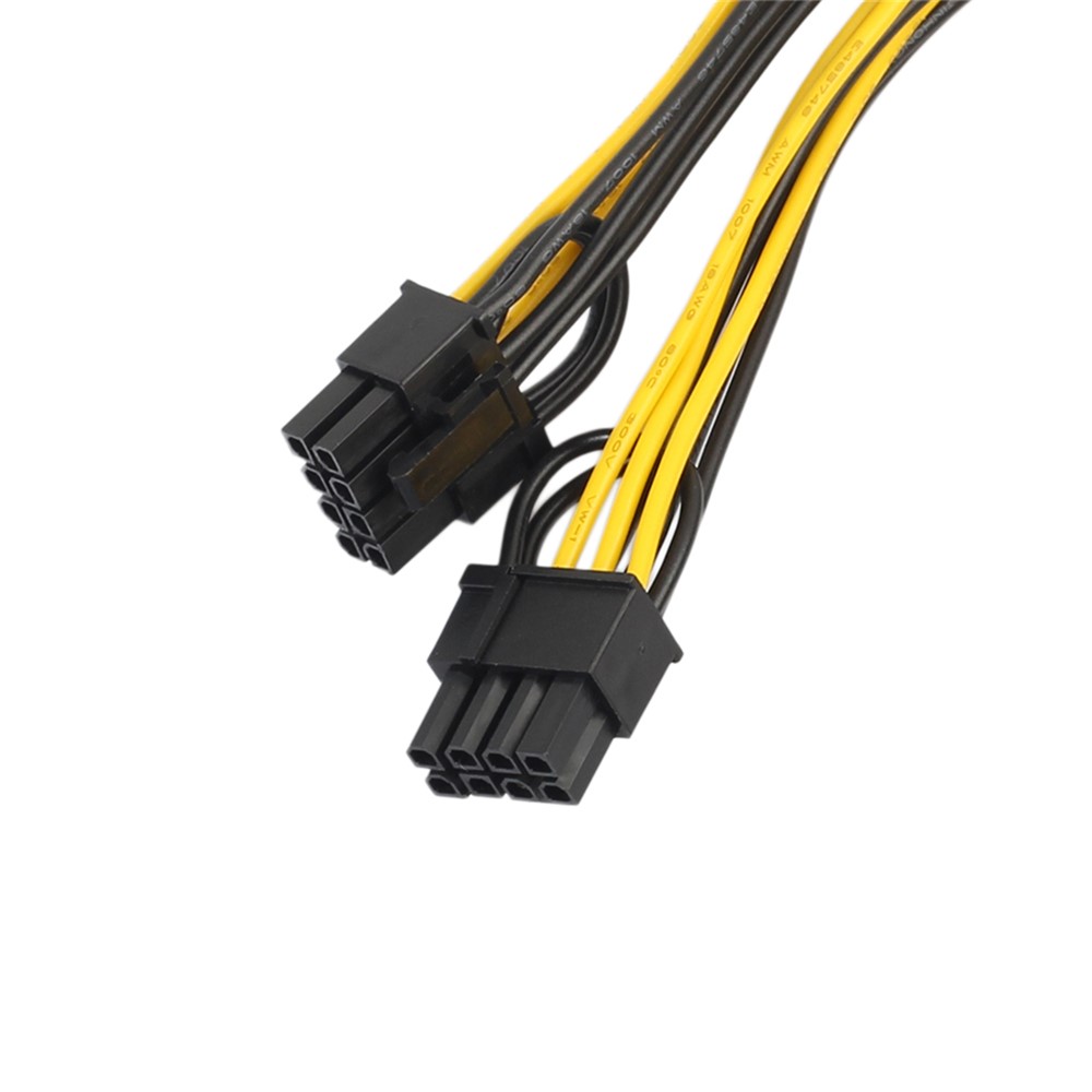 PCI-E 6-Pin to Dual 6+2-Pin (6-Pin/8-Pin) Splitter Cable Graphic Video Card 6-Pin to Dual 8-Pin Power Supply Cable 20cm-2