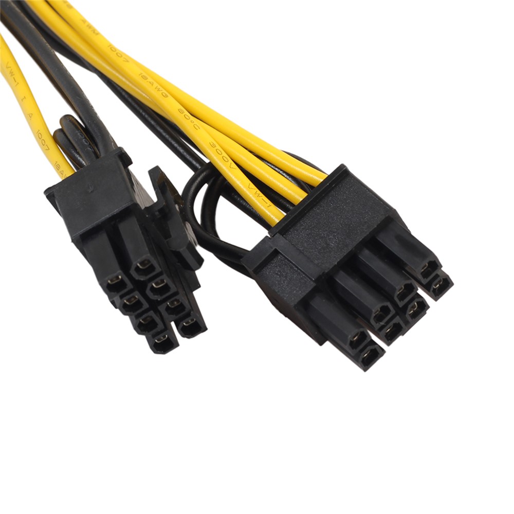 PCI-E 6-Pin to Dual 6+2-Pin (6-Pin/8-Pin) Splitter Cable Graphic Video Card 6-Pin to Dual 8-Pin Power Supply Cable 20cm-5