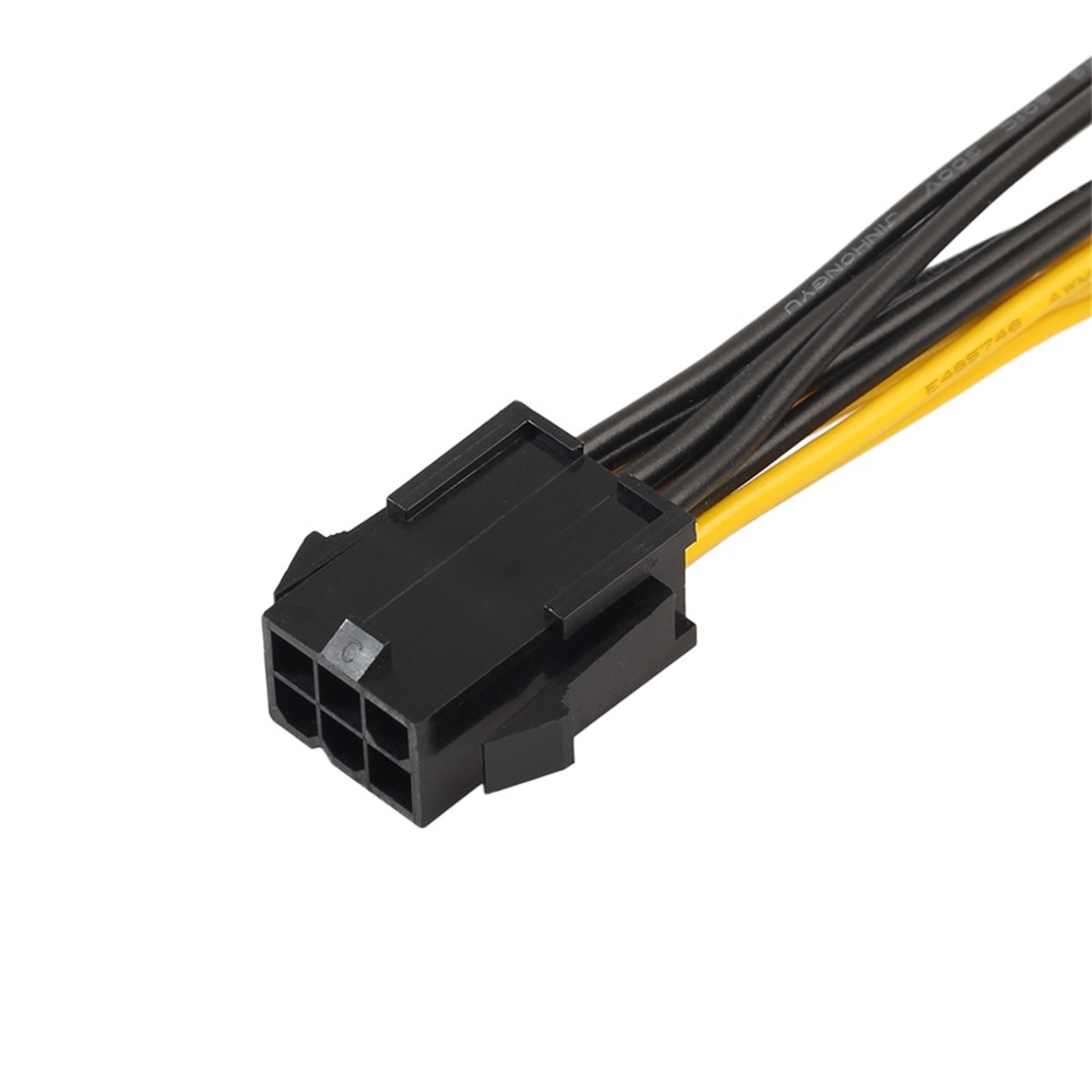 PCI-E 6-Pin to Dual 6+2-Pin (6-Pin/8-Pin) Splitter Cable Graphic Video Card 6-Pin to Dual 8-Pin Power Supply Cable 20cm-6