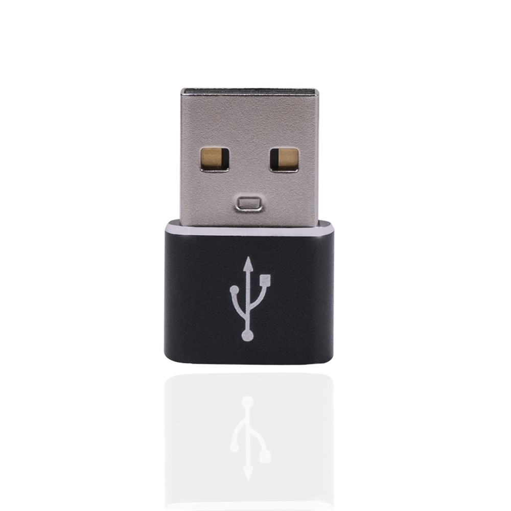 2Pcs USB Male to Type C Female OTG Adapter Converter for Macbook Samsung Huawei - Black-4
