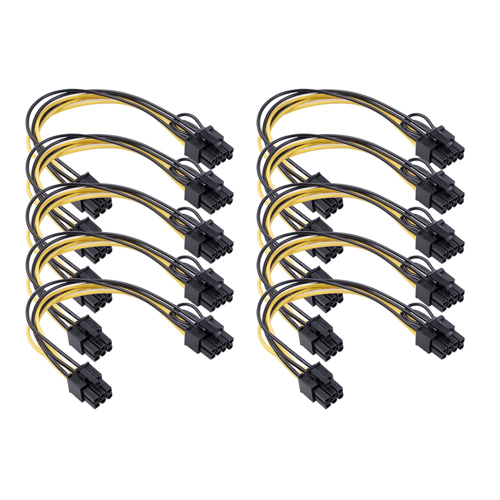 6Pin Female to 8Pin (6pin+2pin) Female Adapter Cable 20cm PCI-Express GPU Video Graphics Card Power Supply Converter Cord-7