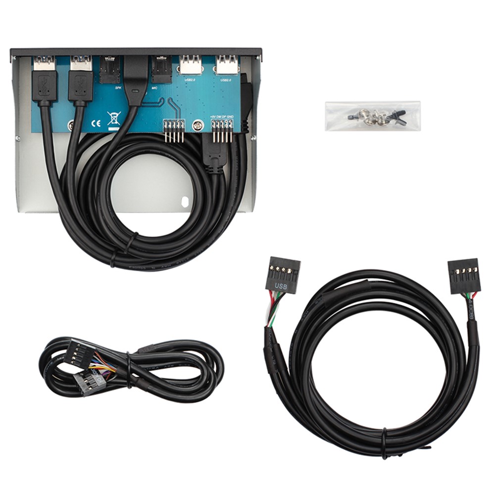 0.8m Optical Drive Front Panel Computer Expansion Board with 2 USB 3.0/2 USB 2.0/Microphone/HD Audio Ports for Computer Case-6