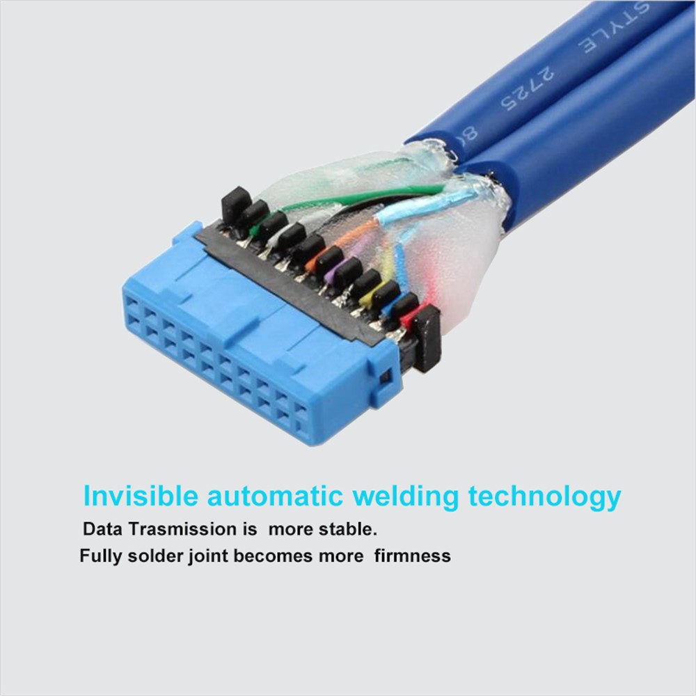 5GPps High Speed Female to Female Connector USB 3.0 Motherboard 20 Pin Header Extension Adapter Cable 0.5m-2