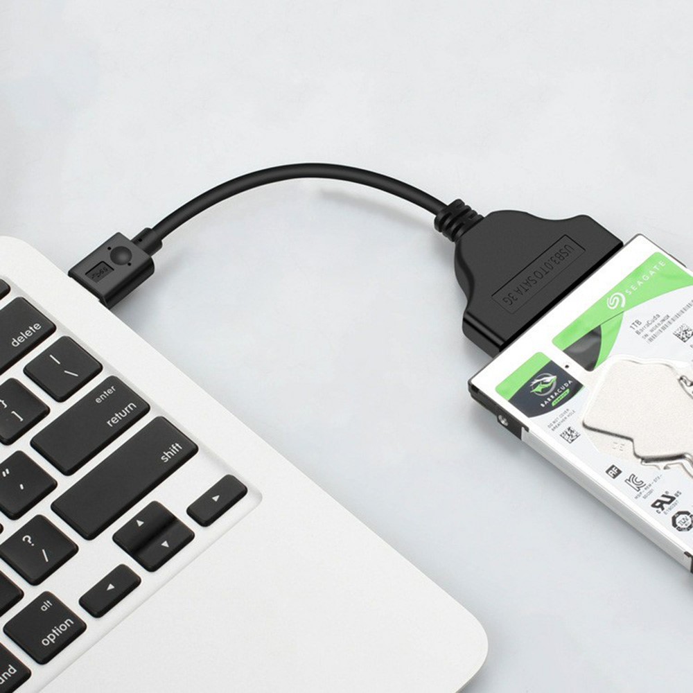 USB 3.0 to Sata 22-pin Adapter Cable Nickel-plated Connector Cord for 2.5 Inch HDD SSD (0.15m) - Black-9