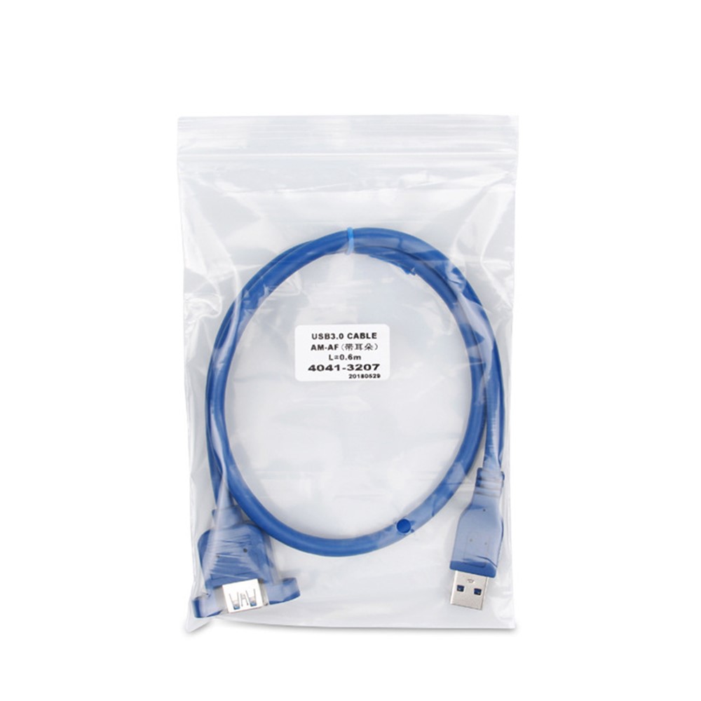 1.5m USB 3.0 Male to Female Extension Cable with Panel Mount Screw Hole Lock Connector Computer Adapter Cable-11