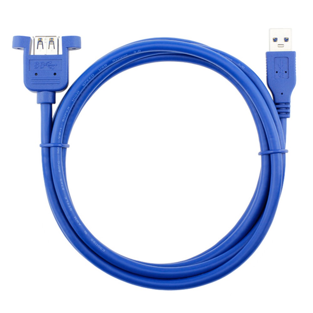0.6m 5Gbps Panel Mount USB 3.0 Male to Female Extension Cable Shielded with Double Screws-3
