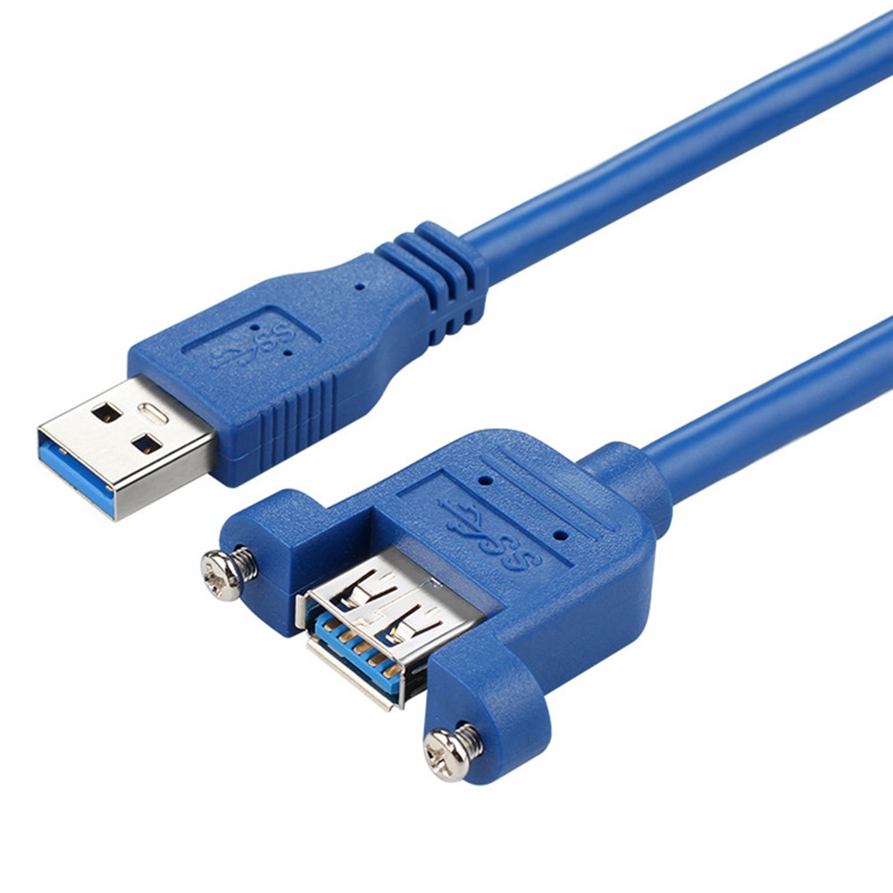 0.6m 5Gbps Panel Mount USB 3.0 Male to Female Extension Cable Shielded with Double Screws-8