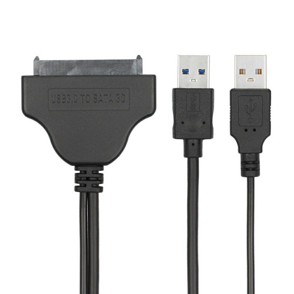 USB3.0+USB2.0 to SATA7+15 Adapter Cable Gold-plated Converter Cord for 2.5-inch HDD SSD (0.15m) - Black-10