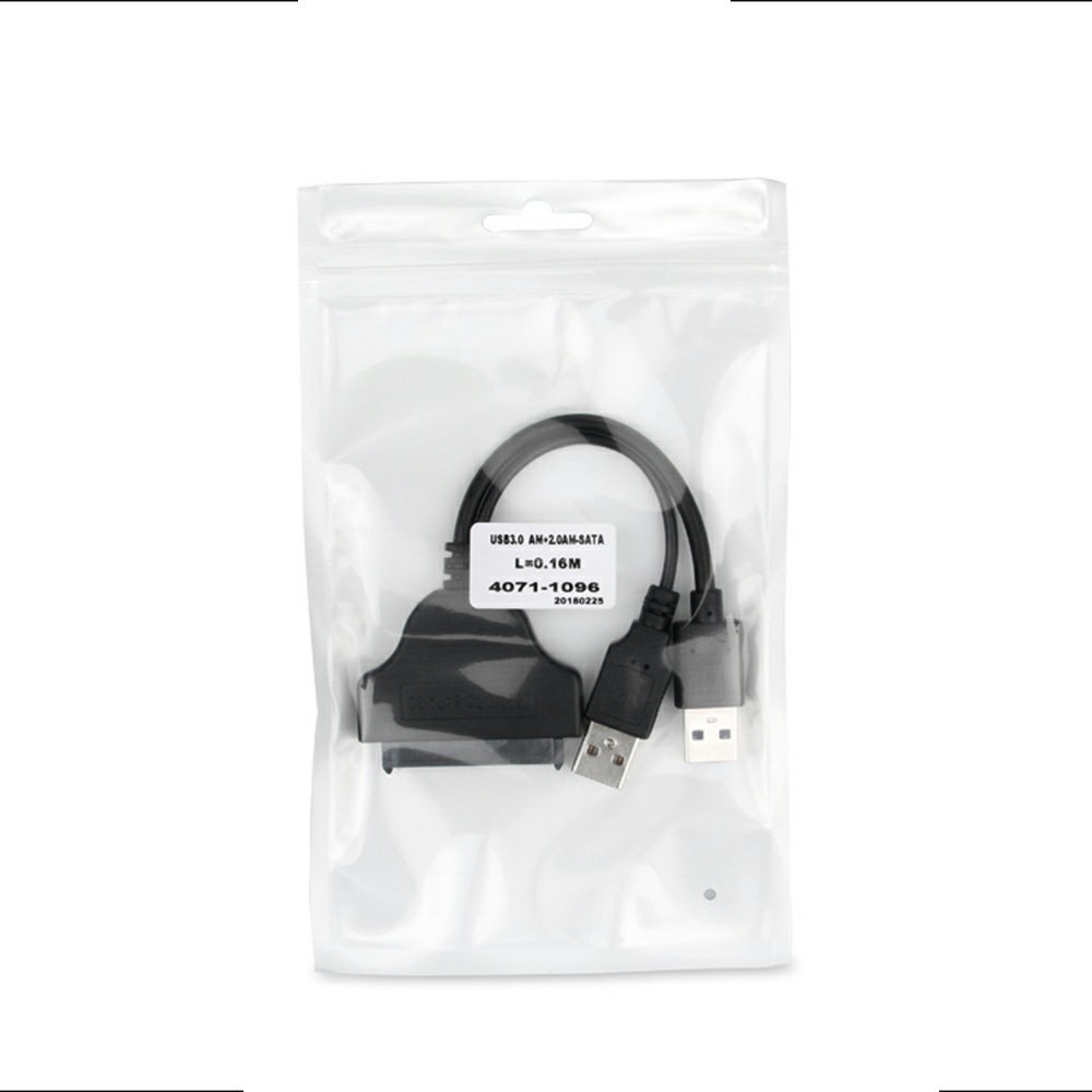 USB3.0+USB2.0 to SATA7+15 Adapter Cable Gold-plated Converter Cord for 2.5-inch HDD SSD (0.15m) - Black-11