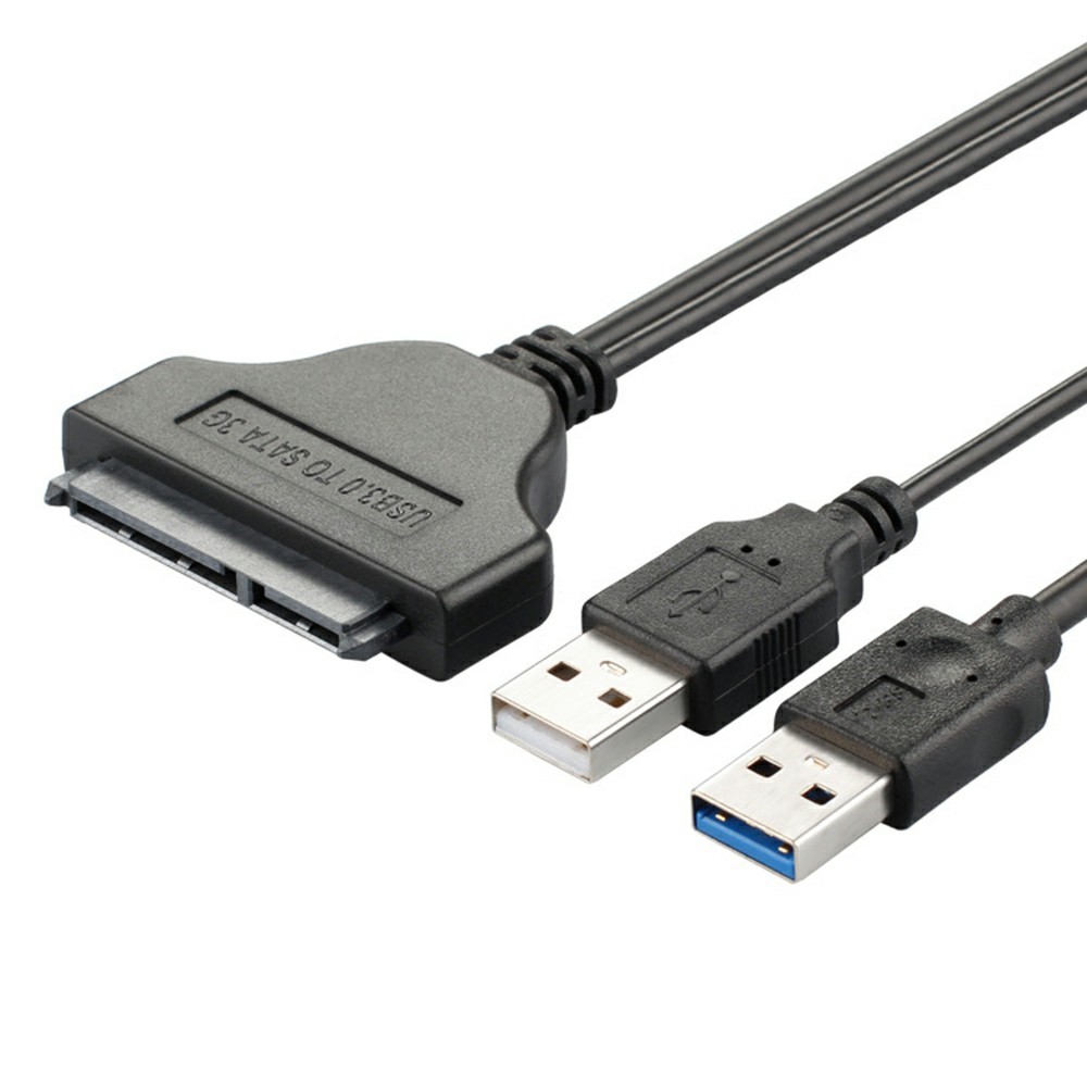 USB3.0+USB2.0 to SATA7+15 Adapter Cable Gold-plated Converter Cord for 2.5-inch HDD SSD (0.15m) - Black-8