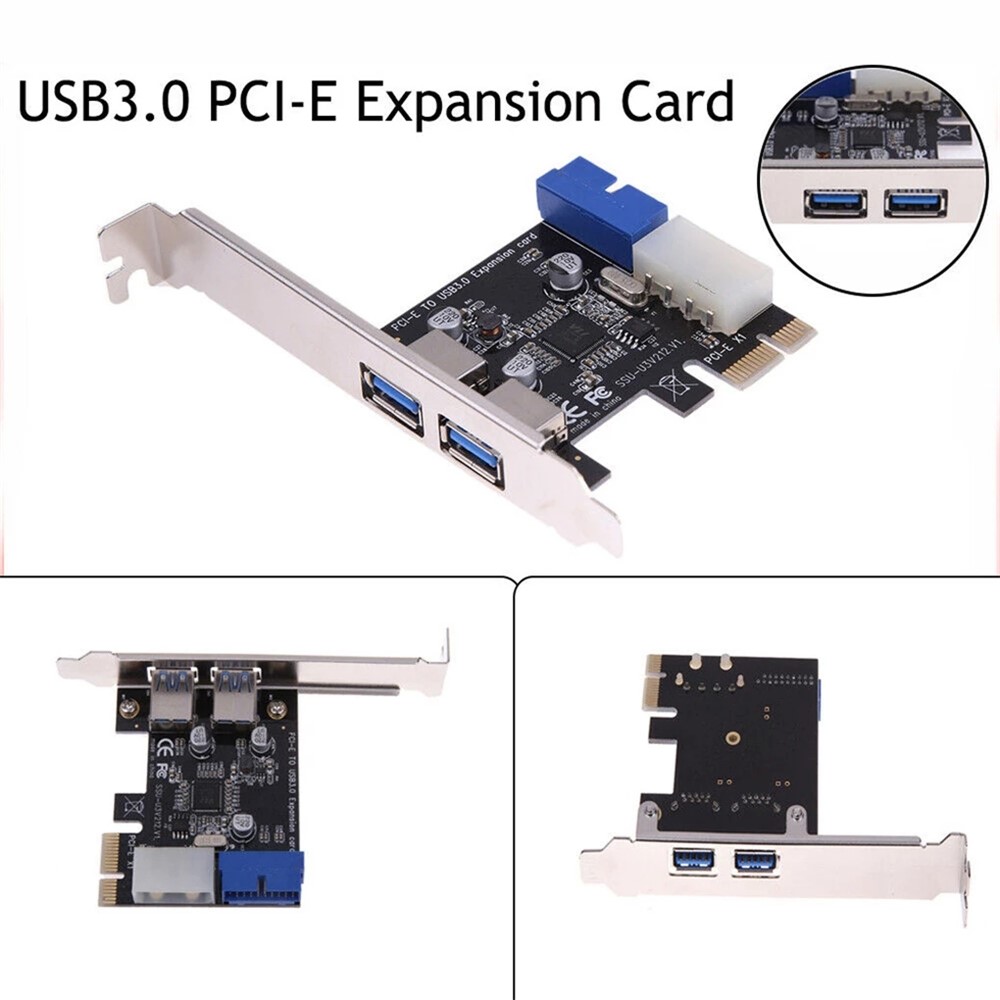 USB 3.0 PCI-E Expansion Card 2 Port USB3.0 Hub Internal 20-pin USB 3 to PCIE PCI Express Adapter Card-3
