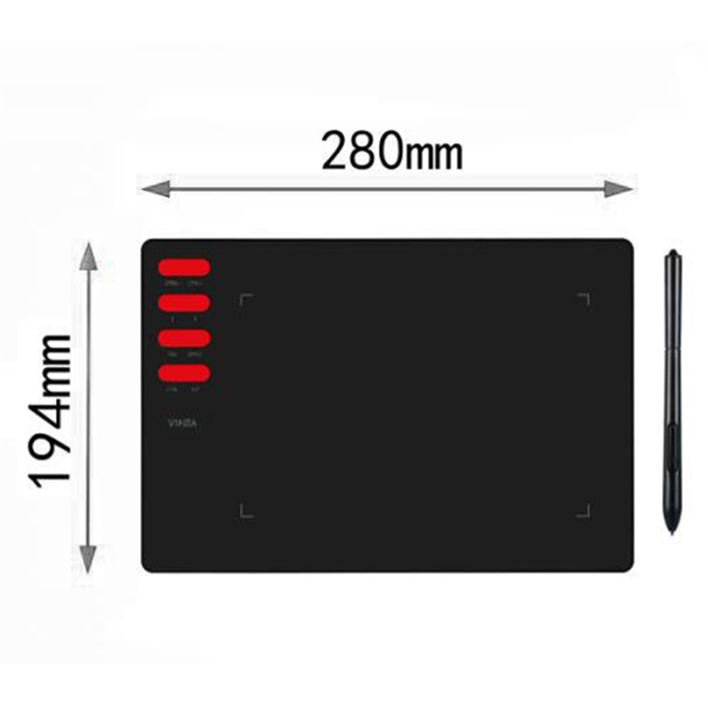 VINSA T505 Electronic Drawing Plate Digital Tablet Hand Drawing Board + Charging Free Pressure Sensitive Pen Refills OTG Adapter with Cable Kit for Mobile Phone Computer Laptop-10