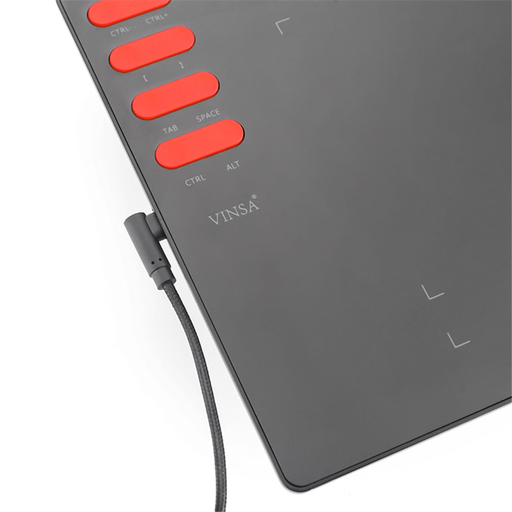 VINSA T505 Electronic Drawing Plate Digital Tablet Hand Drawing Board + Charging Free Pressure Sensitive Pen Refills OTG Adapter with Cable Kit for Mobile Phone Computer Laptop-5