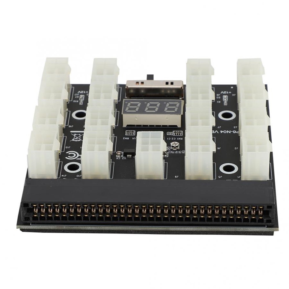 PCI-E 12V 64-pin to 17x6-pin Power Server Board Adapter Breakout Board with LED Display for HP 1200W 750W PSU Server-6