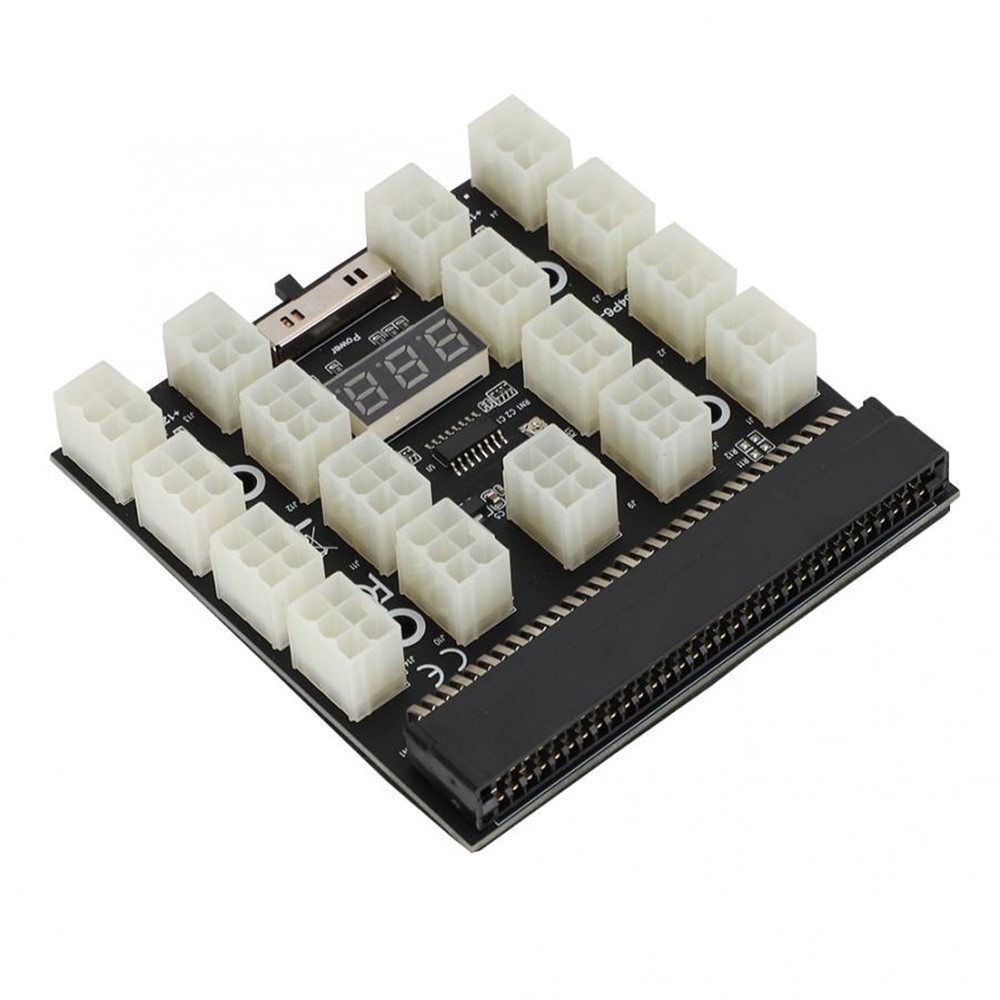 PCI-E 12V 64-pin to 17x6-pin Power Server Board Adapter Breakout Board with LED Display for HP 1200W 750W PSU Server-7