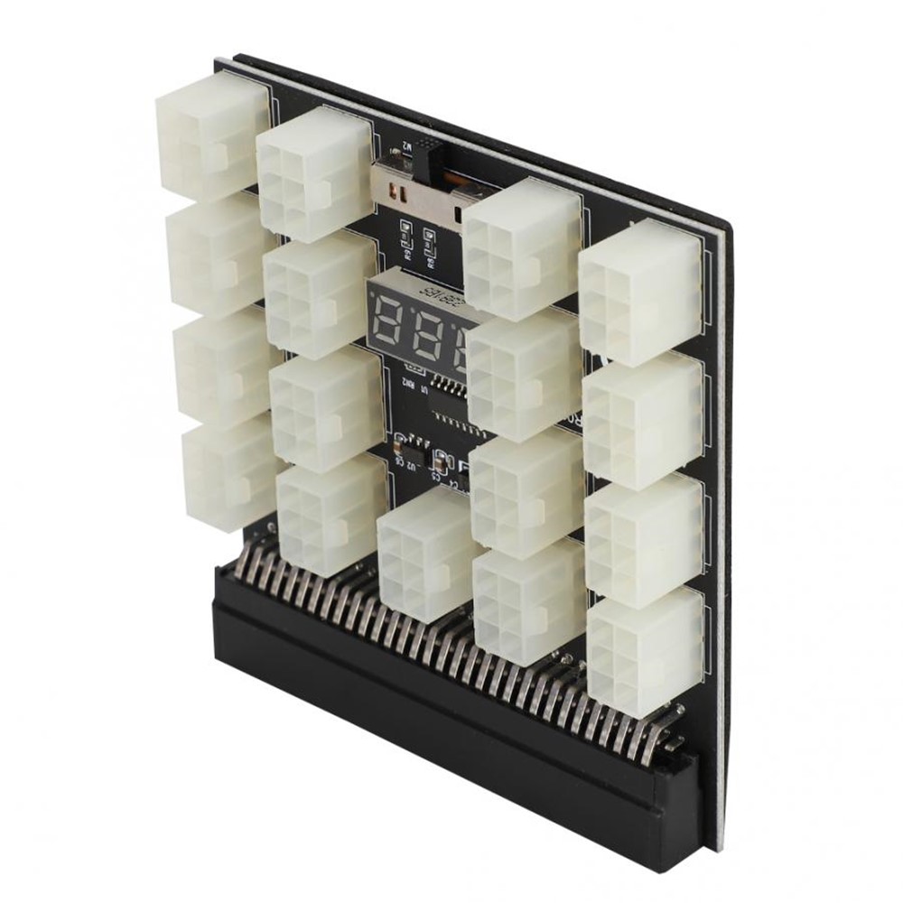 PCI-E 12V 64-pin to 17x6-pin Power Server Board Adapter Breakout Board with LED Display for HP 1200W 750W PSU Server-8