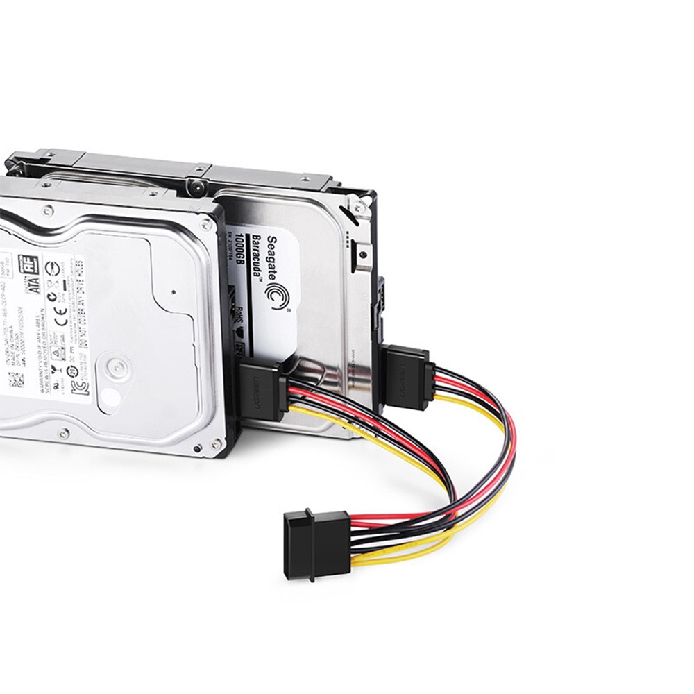 UGREEN 50398 0.2m SATA 4Pin to Dual 15Pin Power Cable Desktop Host Chassis Computer Connection Solid-state Mechanical Hard Drive Wire-3