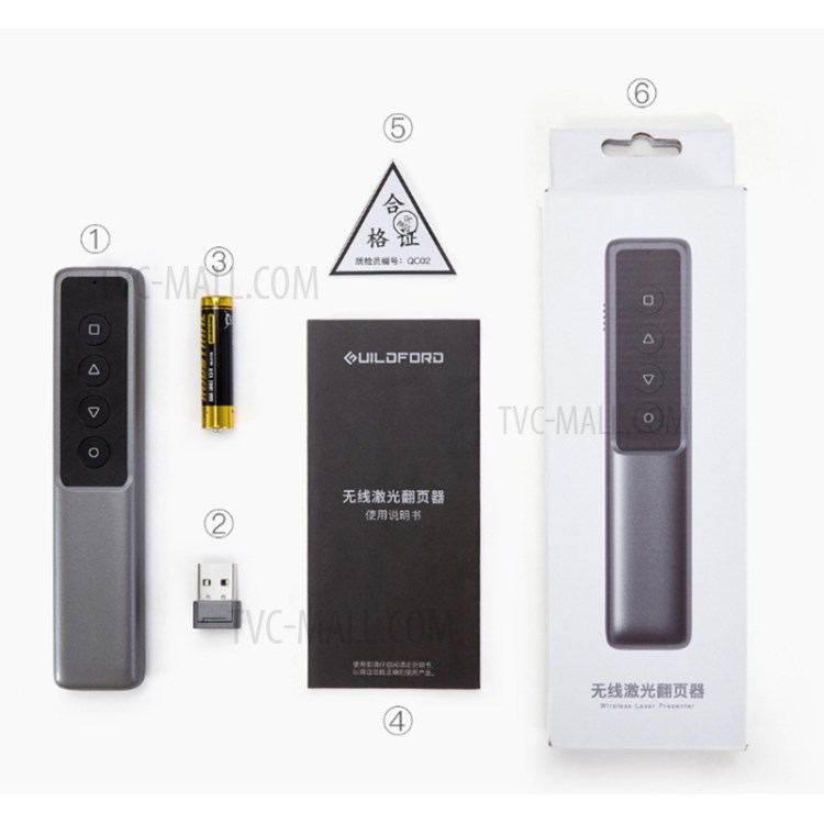 Xiaomi Youpin GUILDFORD GFPW0BLK La Page Laser Sans Fil Tournant Stylo-8