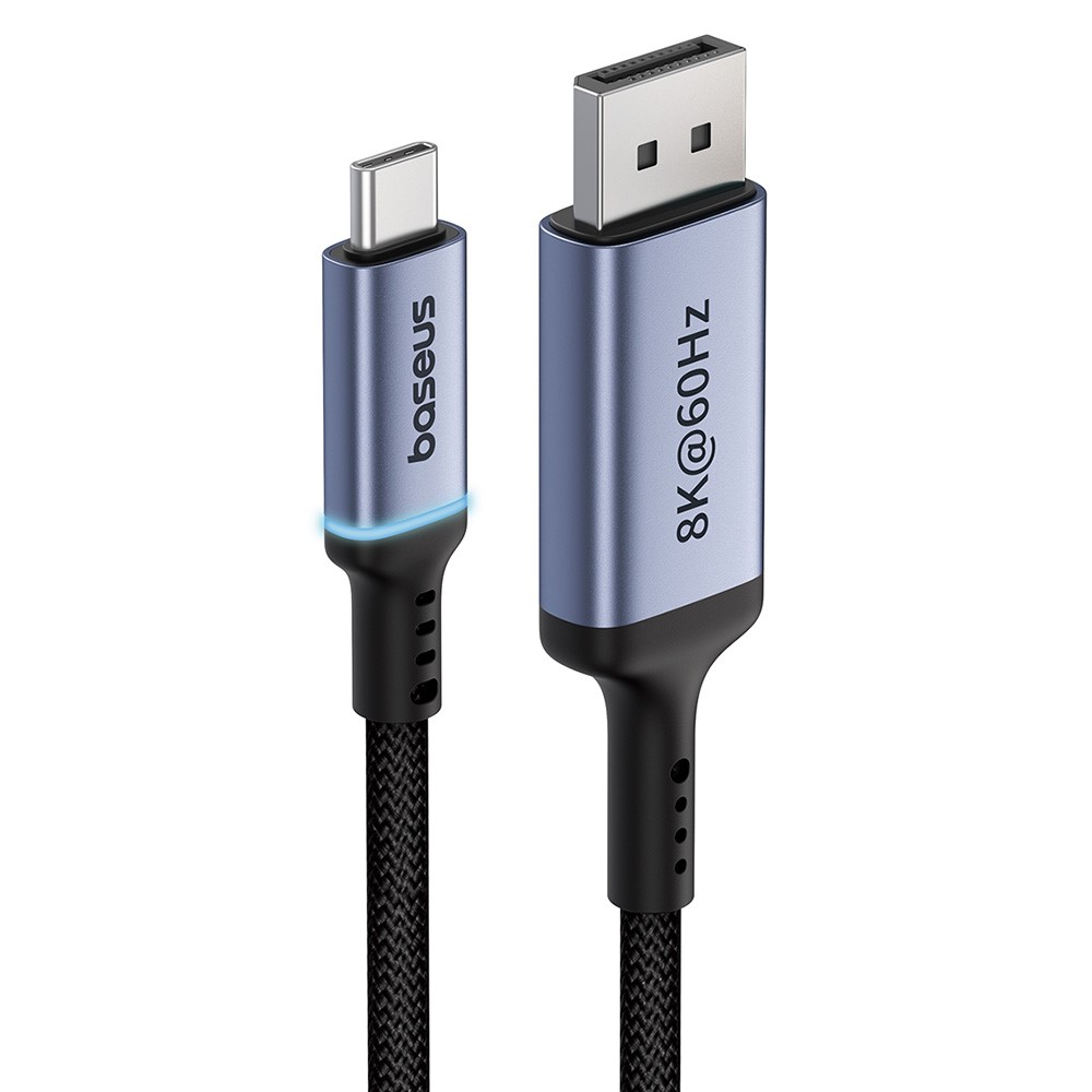 BASEUS BS-OH139 High Definition Series 2m USB-C to DP 8K Cable Adapter Line DisplayPort Cord - Black