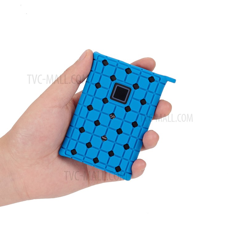 Storage Silicone Case with Hook for Samsung T7 Touch External SSD - Blue-3