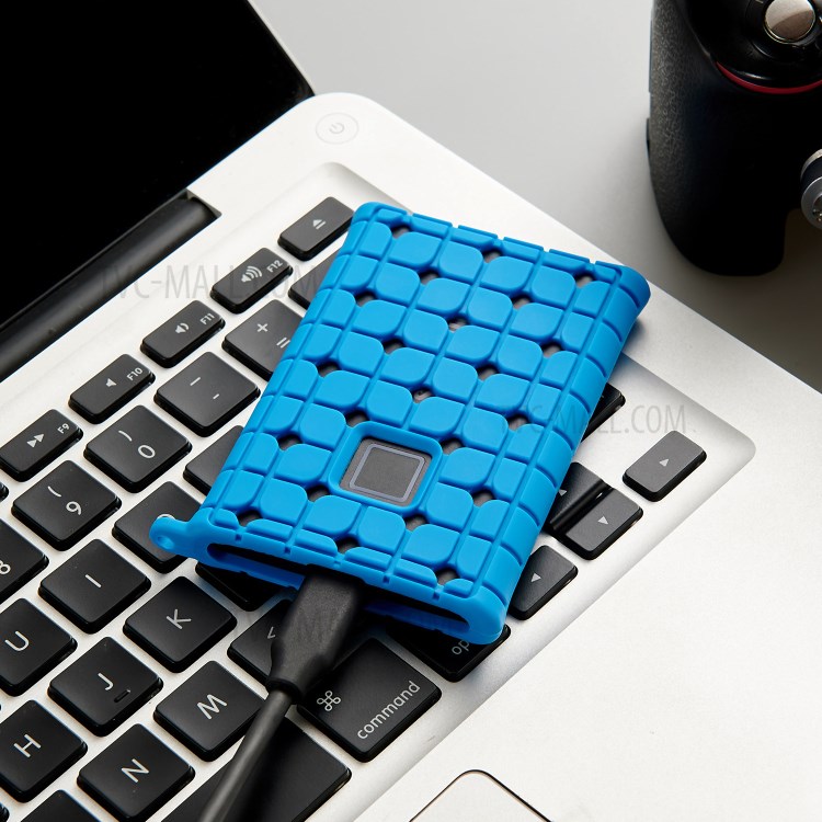 Storage Silicone Case with Hook for Samsung T7 Touch External SSD - Blue-5