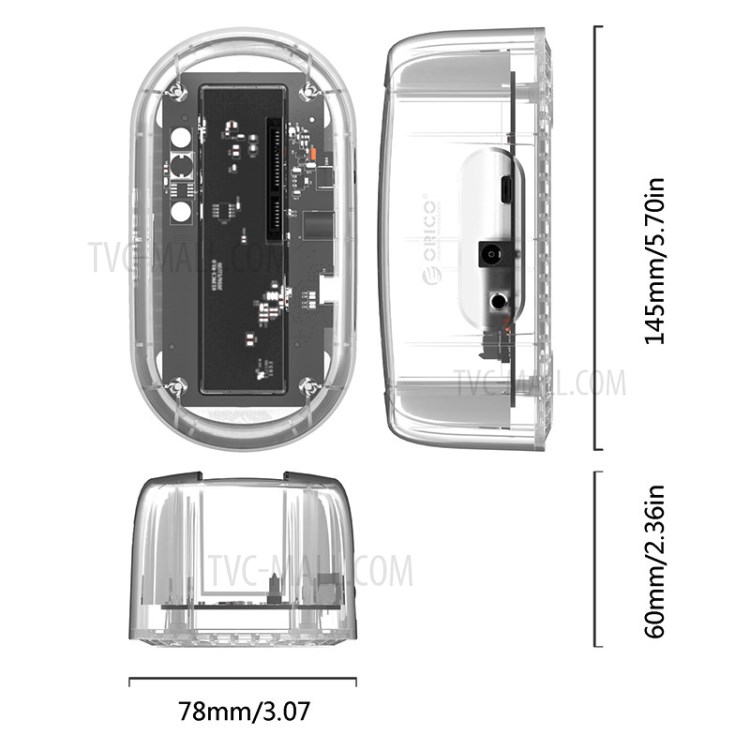 ORICO 6139C3-G2 3.5 inch Transparent USB3.1 Gen2 Type-C Hard Drive Dock-5