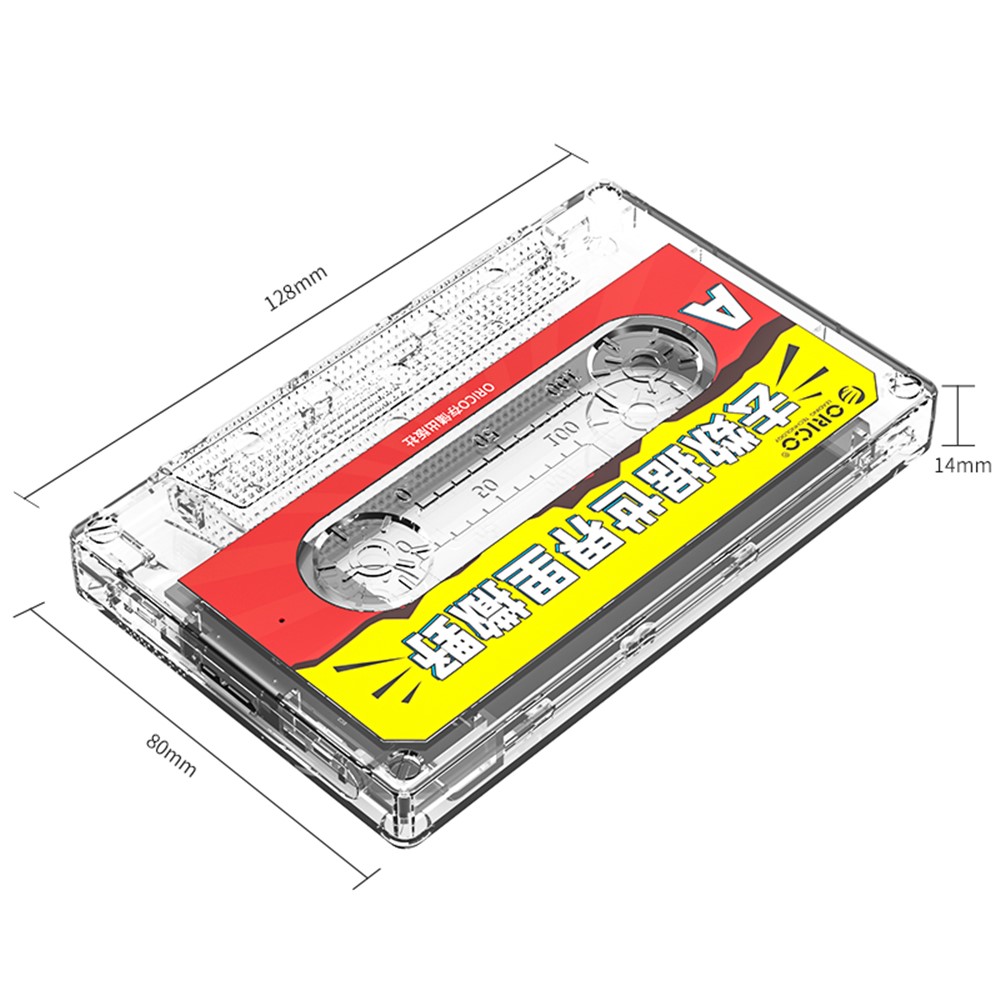 ORICO 2580U3 Tape-shaped 2.5-Inch USB3.0 Portable Enclosure 5Gbps Support Windows / Mac OS / Linux - Yellow-5
