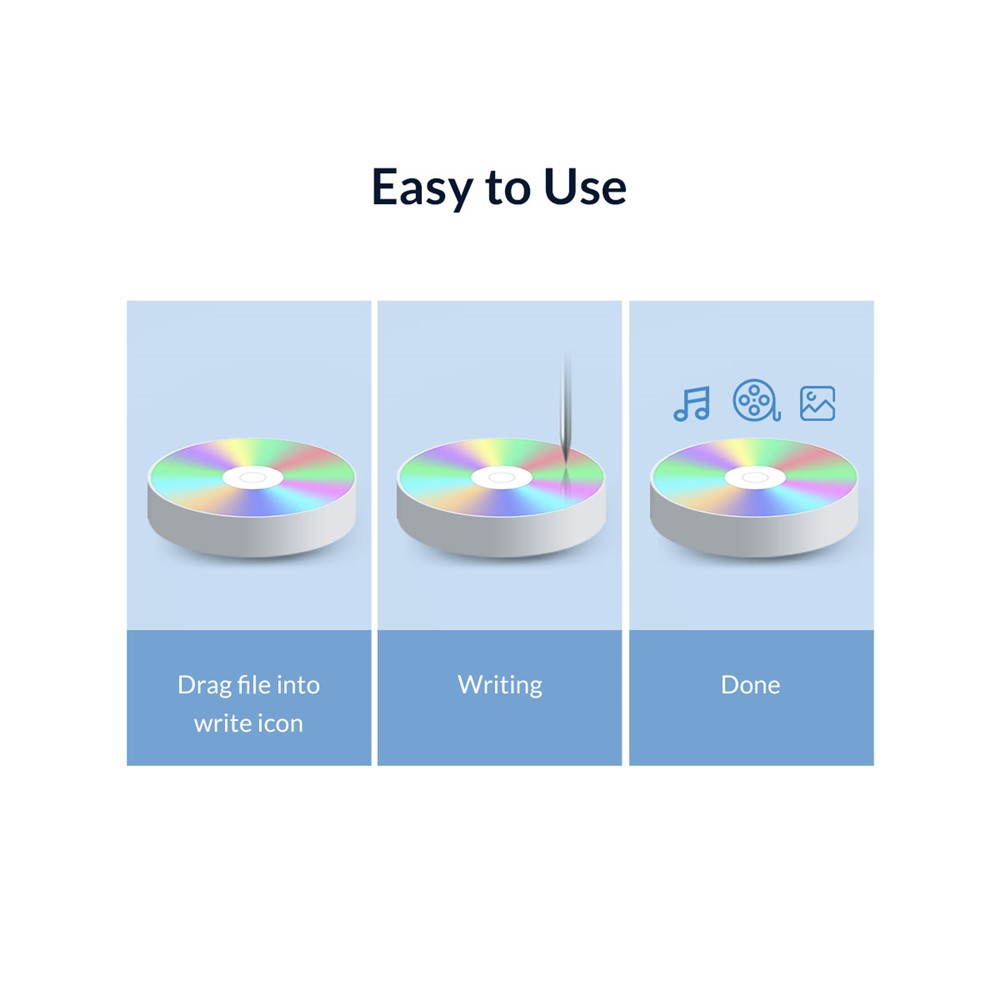 ORICO XD010-BK-BP USB 3.0 Portable External Blue-ray Drive CD DVD Player Rewriter Writer Reader for MacBook Air Pro Windows Laptop PC-4