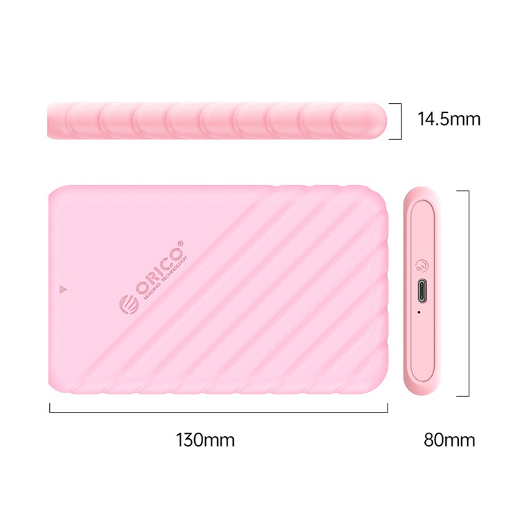 Oropo 25PW1C-C3 2.5 "gabinete de Armazenamento Externo HDD HDD SATA 6Gbps HDD HDD SSD SSD Drive Drive Support 6TB Com Cabo Tipo c Para Tipo c - Rosa-8