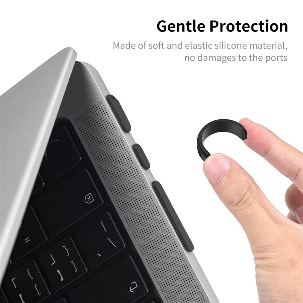 ENKAY Soft Silicone Dust Plug Cap Cover Set for MacBook Pro 14.2-inch (A2442)/16.2-inch (A2485)-3