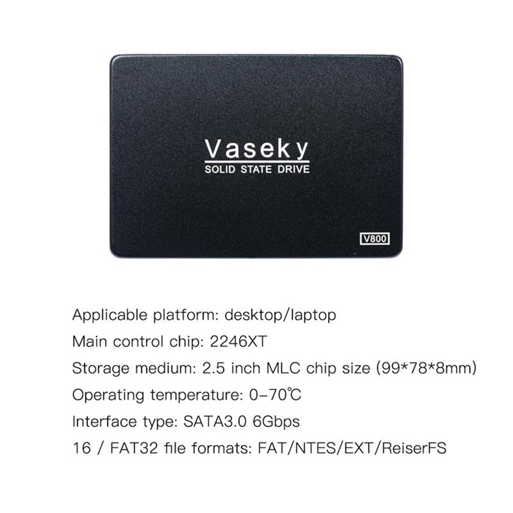 Vaseky 240GB SSD SATA 3.0 6 Gbps Disco Rígido Velocidade de Alta Velocidade 2,5 Polegadas PC Notebook Interno Estado Sólido Unidade-8