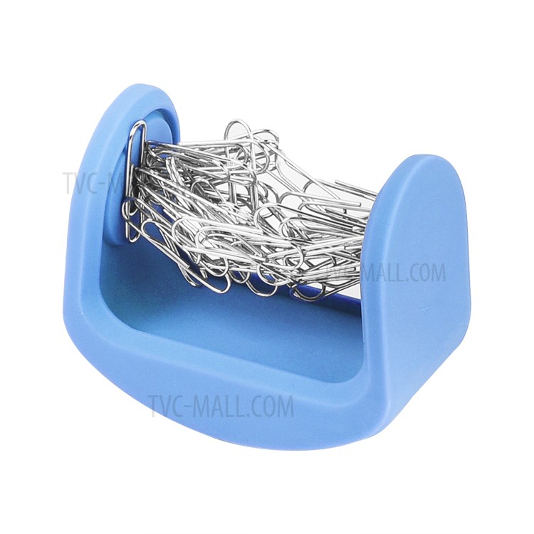 Magnetic Silicone Paper Clip Storage Box - Blue-1