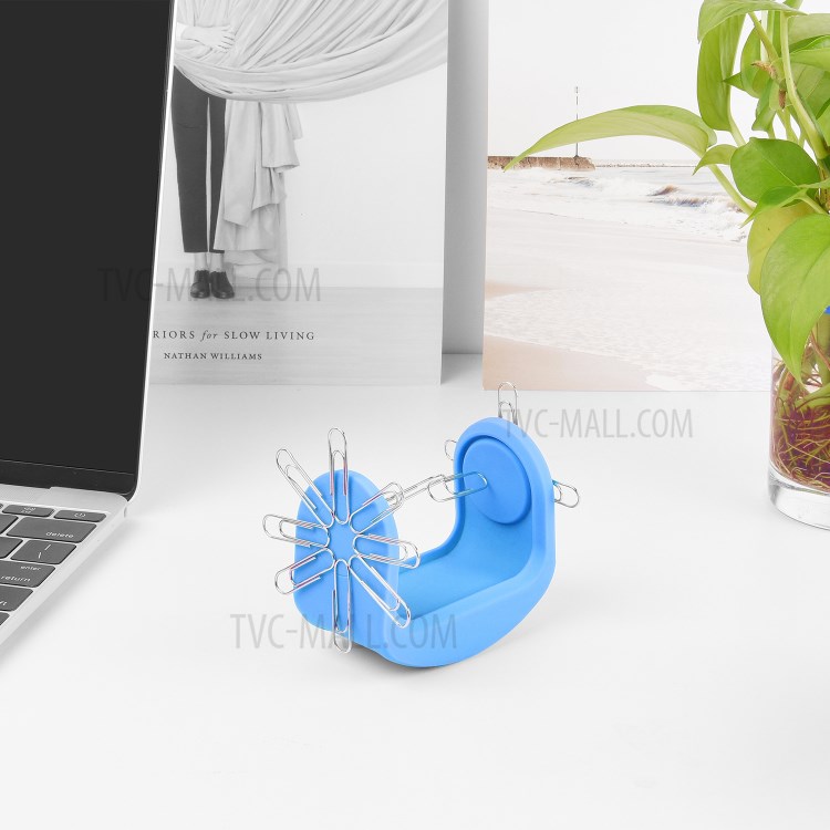 Magnetic Silicone Paper Clip Storage Box - Blue-3