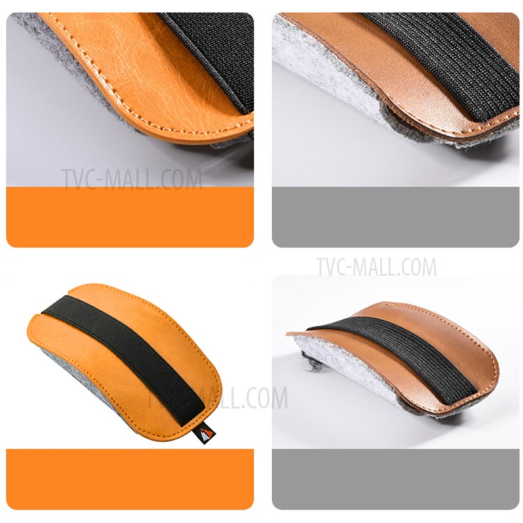 Elastic Strap PU Leather Gaming Mouse Storage Case Pouch for Apple Magic Mouse 2-4