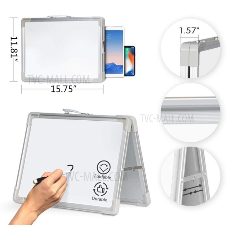 Desktop Whiteboard Small Magnetic Dry Erase Board Foldable Double-Sided White Board-6