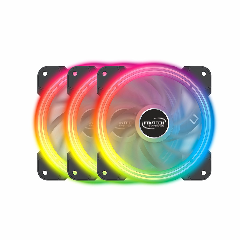 Fantech 20 Conjuntos (3pcs/1 Conjunto) RGB Colorido LED Light Refrigeing Fases Desktop Computer Case Silent Fan Cooler-14