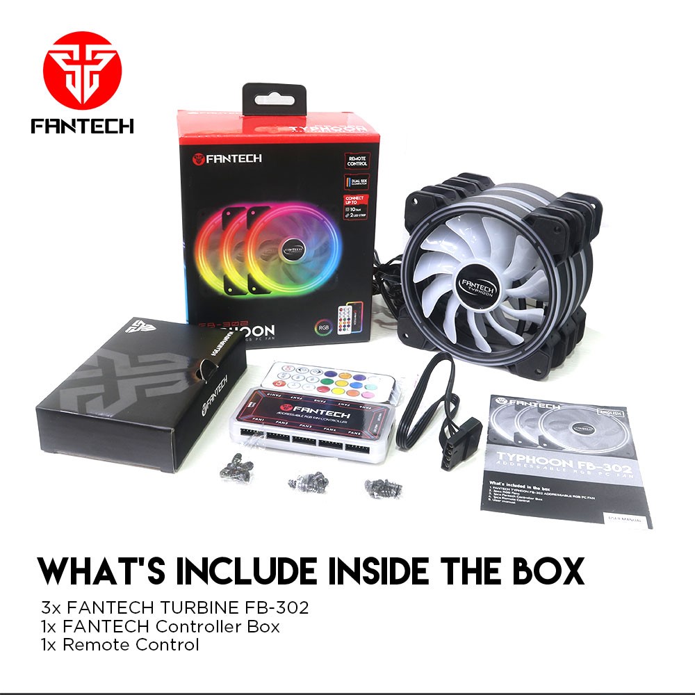 FANTECH 20 Sets (3Pcs/1 Set) RGB Colorful LED Light Cooling Fans Desktop Computer Case Silent Fan Cooler-4