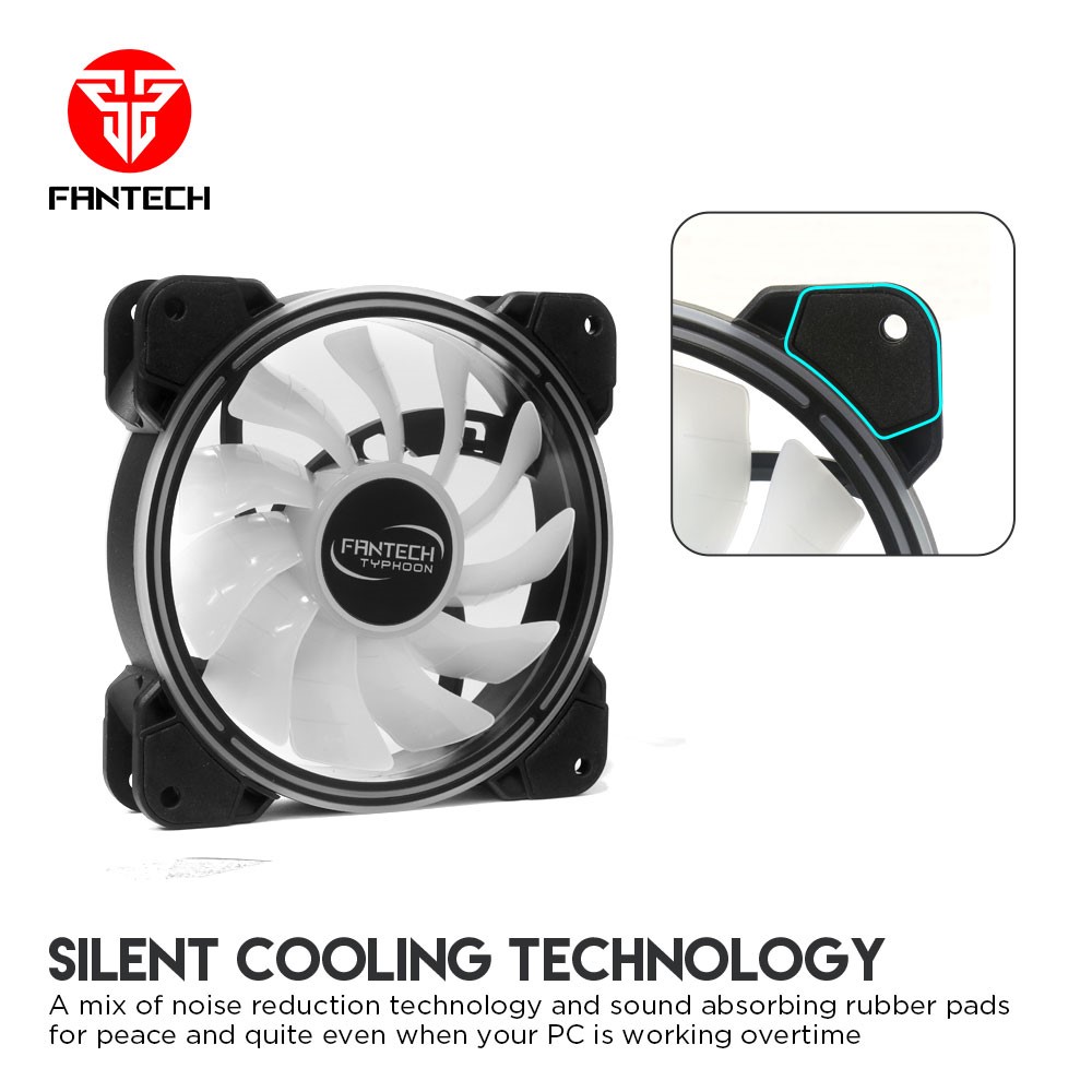 FANTECH 20 Sets (3Pcs/1 Set) RGB Colorful LED Light Cooling Fans Desktop Computer Case Silent Fan Cooler-5